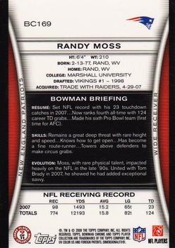 2008 Bowman Chrome #BC169 Randy Moss Back
