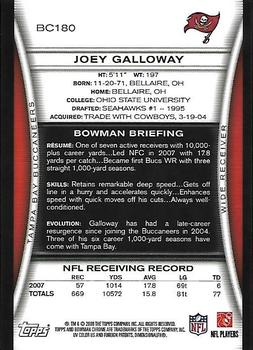 2008 Bowman Chrome #BC180 Joey Galloway Back