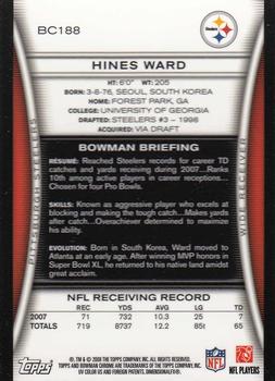 2008 Bowman Chrome #BC188 Hines Ward Back