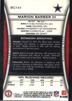 2008 Bowman Chrome #BC141 Marion Barber Back