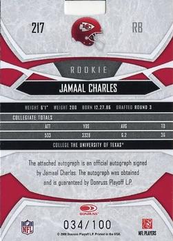 2008 Donruss Gridiron Gear #217 Jamaal Charles Back