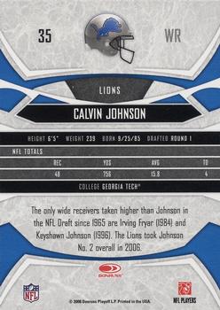 2008 Donruss Gridiron Gear #35 Calvin Johnson Back