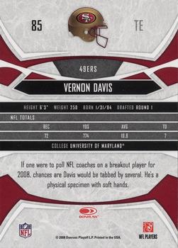 2008 Donruss Gridiron Gear #85 Vernon Davis Back