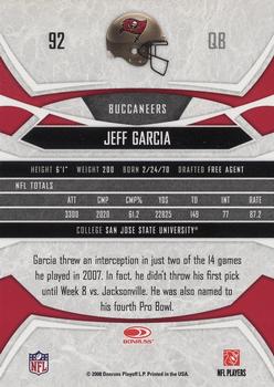 2008 Donruss Gridiron Gear #92 Jeff Garcia Back