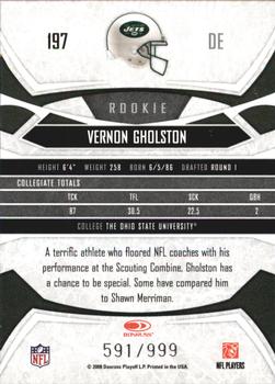 2008 Donruss Gridiron Gear #197 Vernon Gholston Back