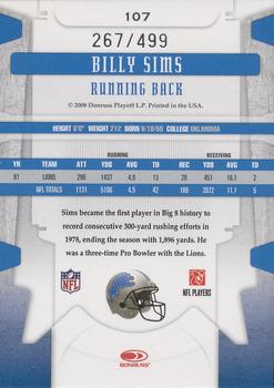 2008 Leaf Limited #107 Billy Sims Back