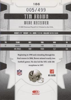 2008 Leaf Limited #186 Tim Brown Back