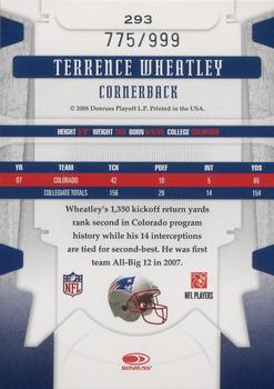 2008 Leaf Limited #293 Terrence Wheatley Back