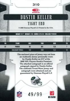 2008 Leaf Limited #310 Dustin Keller Back