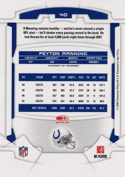 2008 Leaf Rookies & Stars #40 Peyton Manning Back