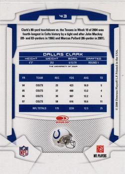 2008 Leaf Rookies & Stars #43 Dallas Clark Back