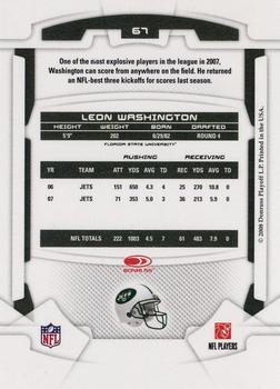 2008 Leaf Rookies & Stars #67 Leon Washington Back