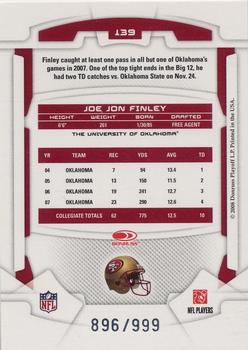 2008 Leaf Rookies & Stars #139 Joe Jon Finley Back