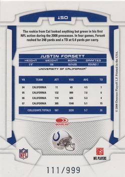 2008 Leaf Rookies & Stars #150 Justin Forsett Back
