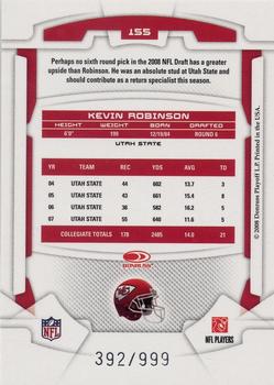 2008 Leaf Rookies & Stars #155 Kevin Robinson Back