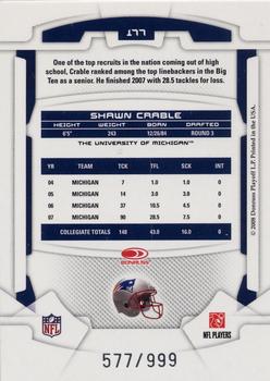 2008 Leaf Rookies & Stars #177 Shawn Crable Back