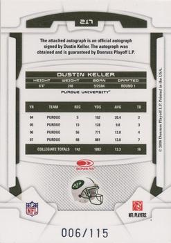2008 Leaf Rookies & Stars #217 Dustin Keller Back