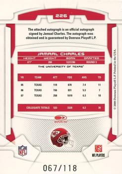 2008 Leaf Rookies & Stars #226 Jamaal Charles Back