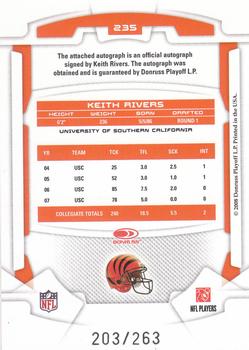 2008 Leaf Rookies & Stars #235 Keith Rivers Back