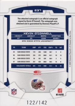 2008 Leaf Rookies & Stars #237 Kevin O'Connell Back