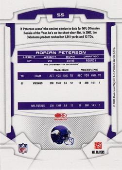 2008 Leaf Rookies & Stars Longevity #55 Adrian Peterson Back