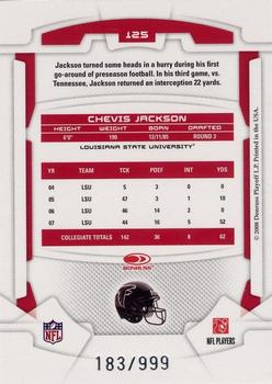 2008 Leaf Rookies & Stars Longevity #125 Chevis Jackson Back