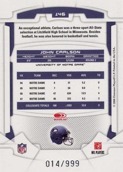 2008 Leaf Rookies & Stars Longevity #146 John Carlson Back