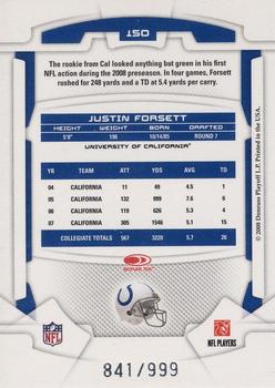 2008 Leaf Rookies & Stars Longevity #150 Justin Forsett Back