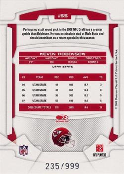 2008 Leaf Rookies & Stars Longevity #155 Kevin Robinson Back