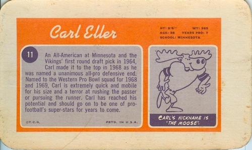 1970 Topps Super #11 Carl Eller  Back