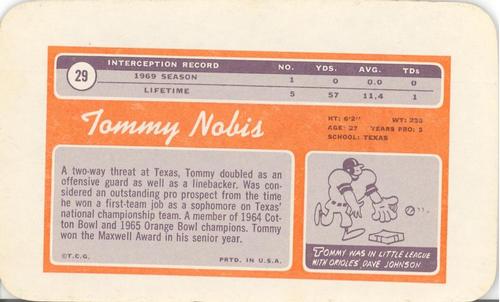 1970 Topps Super #29 Tommy Nobis  Back