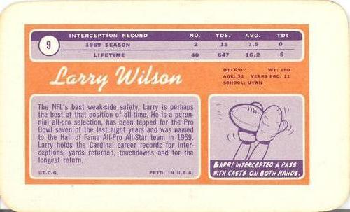 1970 Topps Super #9 Larry Wilson  Back