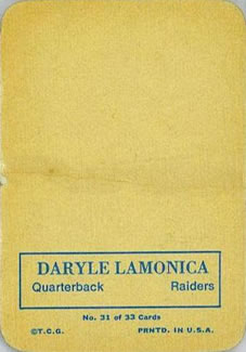 1970 Topps - Glossy #31 Daryle Lamonica  Back