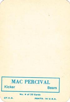1970 Topps - Glossy #4 Mac Percival  Back
