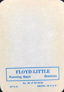 1970 Topps - Glossy #24 Floyd Little  Back
