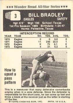 1974 Wonder Bread #3 Bill Bradley  Back