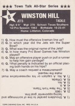 1975 Town Talk Bread #8 Winston Hill  Back