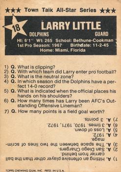 1975 Town Talk Bread #18 Larry Little  Back
