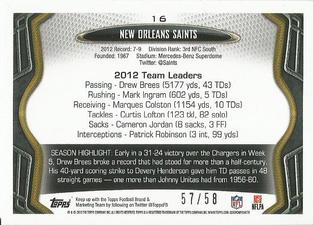 2013 Topps Mini - Gold #16 New Orleans Saints Back