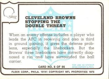 1976 Fleer Team Action #8 Stopping the Double Threat Back