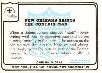 1976 Fleer Team Action #46 The Contain Man Back