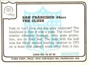 1976 Fleer Team Action #49 The Clues Back