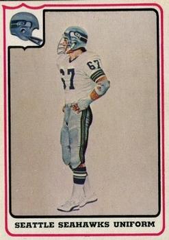 1976 Fleer Team Action #54 Seattle Seahawks Uniform Front