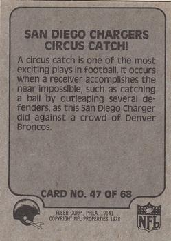 1978 Fleer Team Action #47 Circus Catch! Back