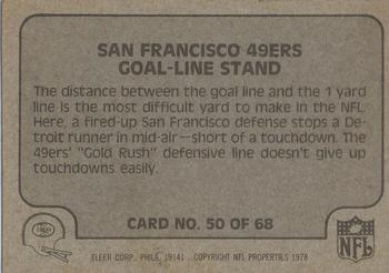1978 Fleer Team Action #50 Goal-Line Stand Back