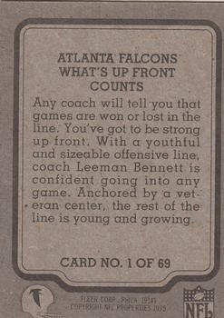 1979 Fleer Team Action #1 What's Up Front Counts Back