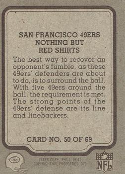 1979 Fleer Team Action #50 Nothing but Red Shirts Back
