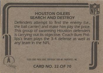 1980 Fleer Team Action #22 Search and Destroy Back