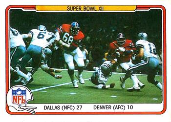 1982 Fleer Team Action #68 Super Bowl XII Front