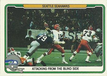1982 Fleer Team Action #52 Attacking from the Blind Side Front